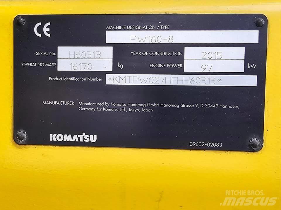 Komatsu pw 160 -8 ホイール式油圧ショベル（パワーショベル・ユンボ・バックホー）