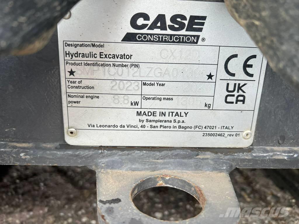 CASE CX 12 D ミニ油圧ショベル 7t以下（ミニユンボ・ミニディガー）