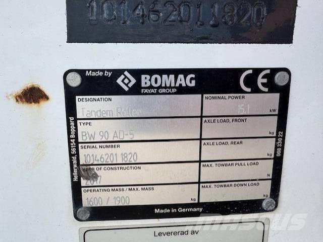 Bomag BW90 AD-5, Vält タンデムローラ