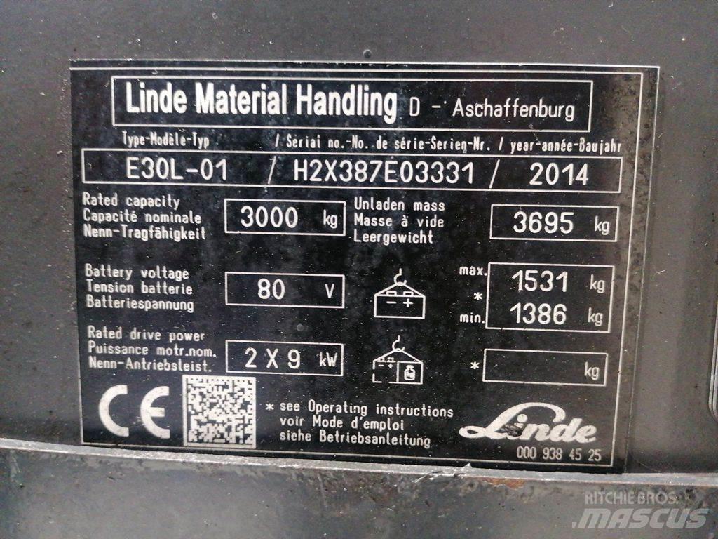 Linde E30L-01 バッテリーフォークリフト