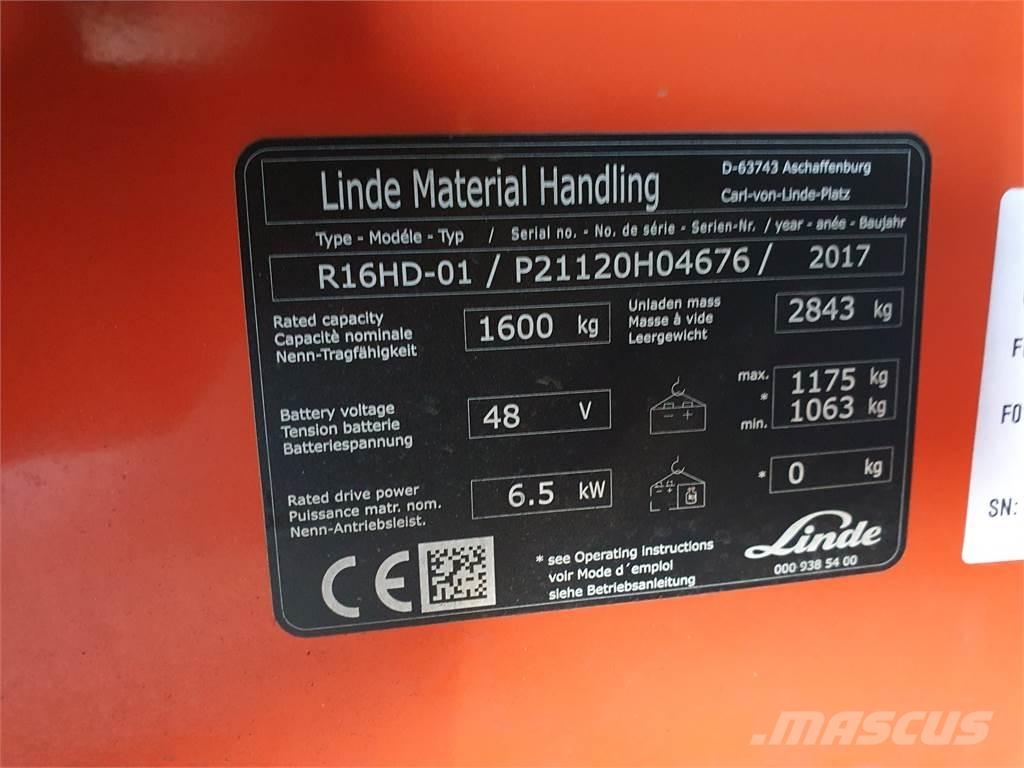 Linde R16HD リーチフォークリフト