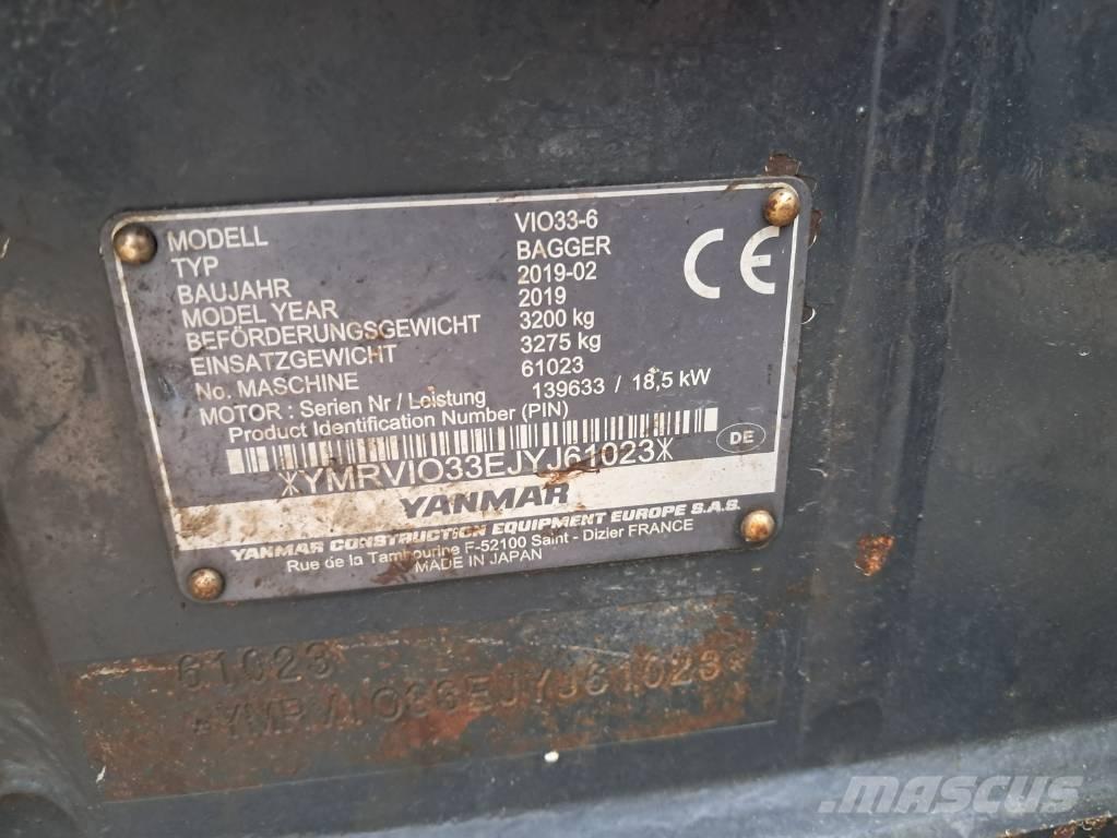 Yanmar Vio 33 ミニ油圧ショベル 7t以下（ミニユンボ・ミニディガー）