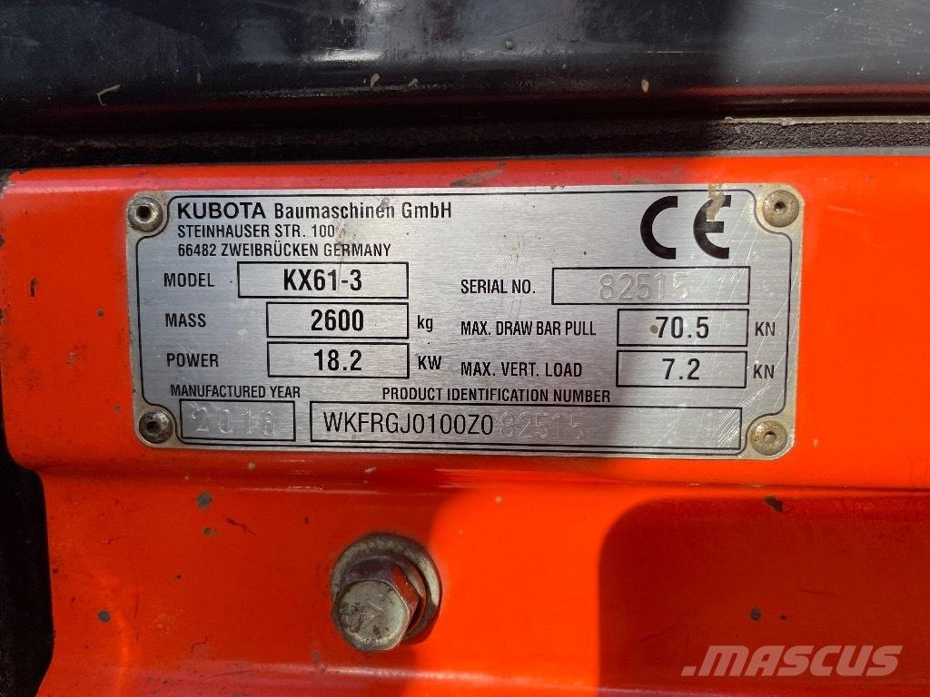 Kubota KX 61-3 ミニ油圧ショベル 7t以下（ミニユンボ・ミニディガー）