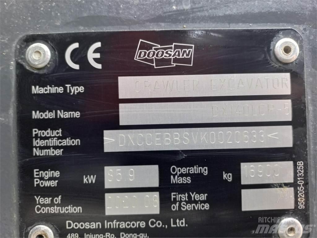 Develon DX140LCR-5 大型油圧ショベル12t以上（パワーショベル・ユンボ）