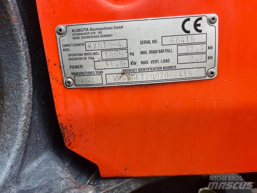 Kubota KX019-4 ミニ油圧ショベル 7t以下（ミニユンボ・ミニディガー）