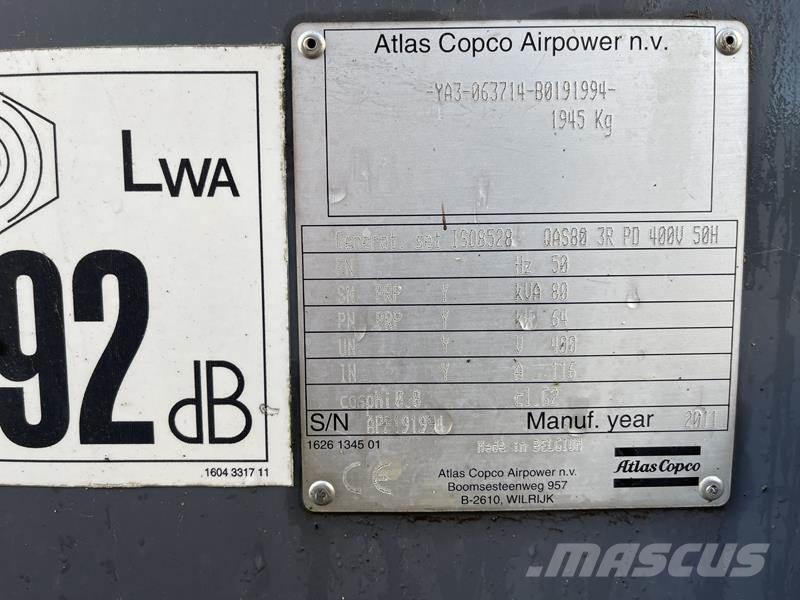 Atlas Copco QAS 80 ディーゼル発電機