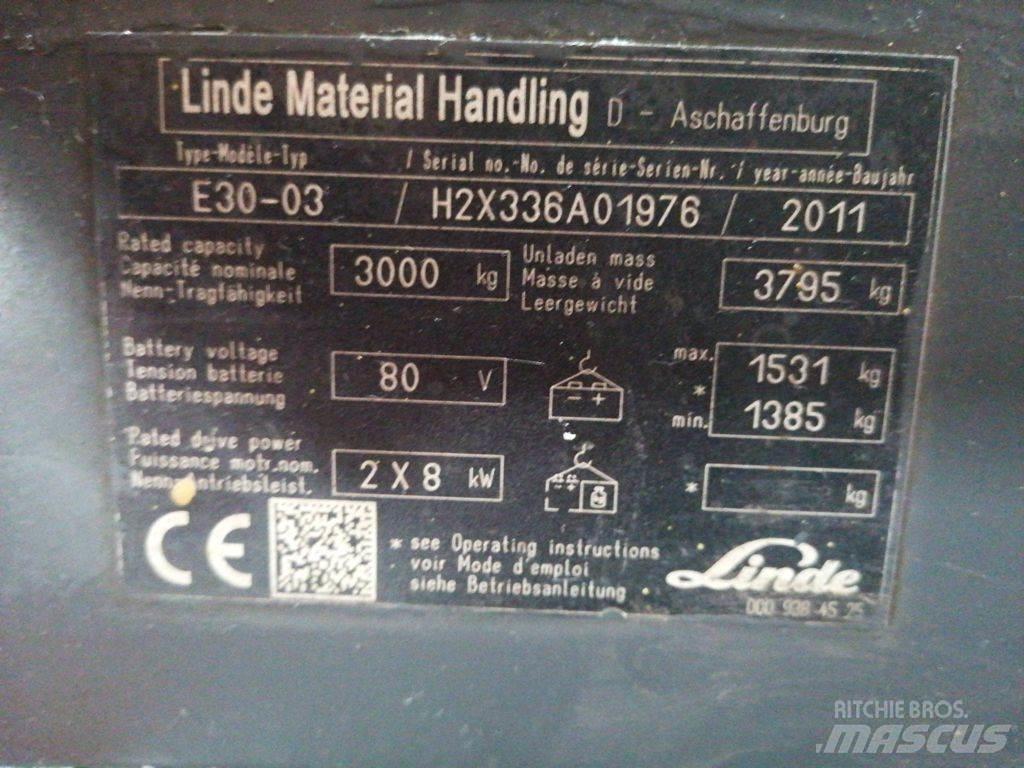 Linde E30-03 バッテリーフォークリフト