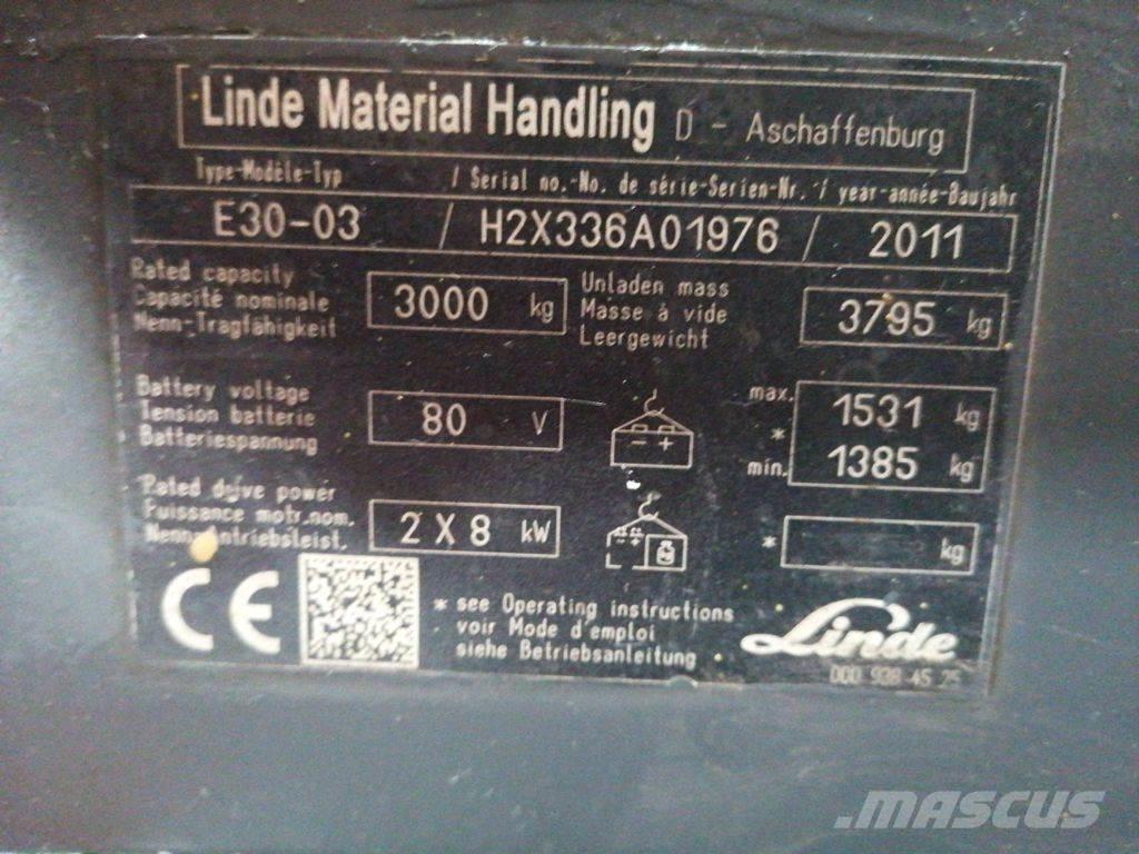 Linde E30-03 バッテリーフォークリフト