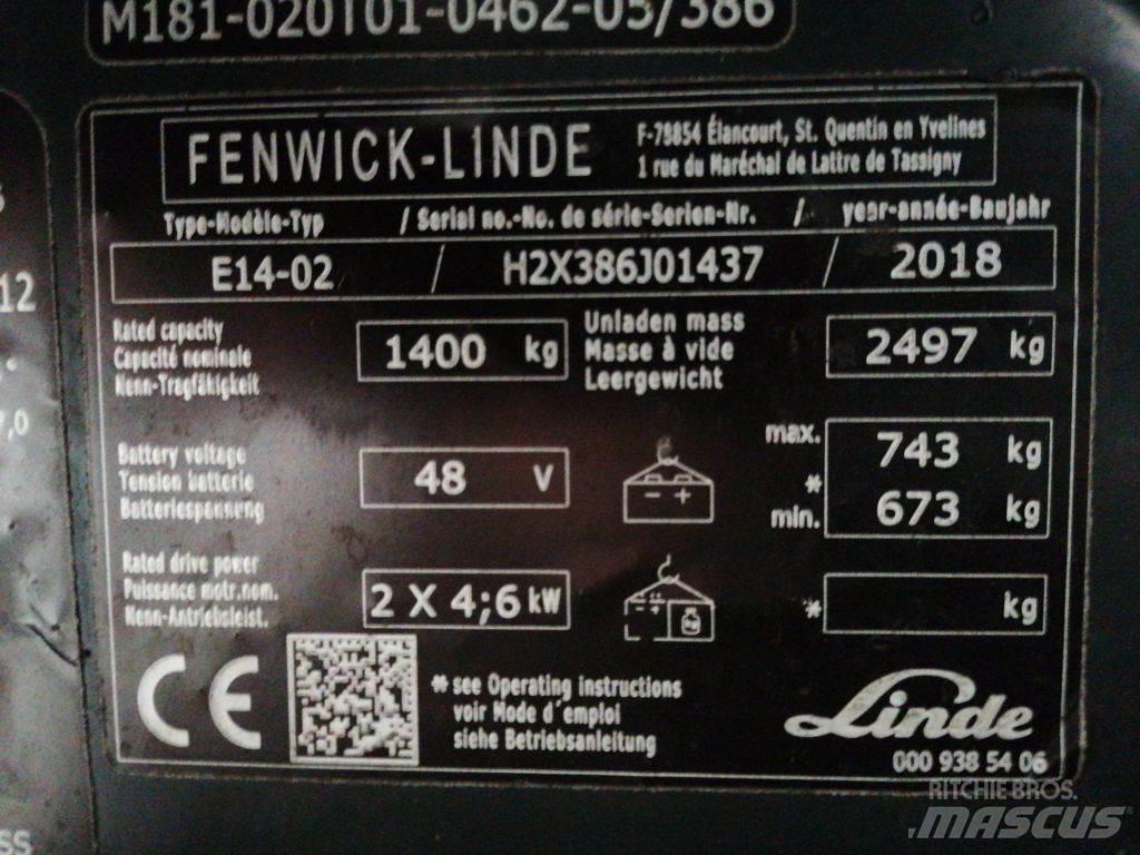 Linde E14-02 バッテリーフォークリフト