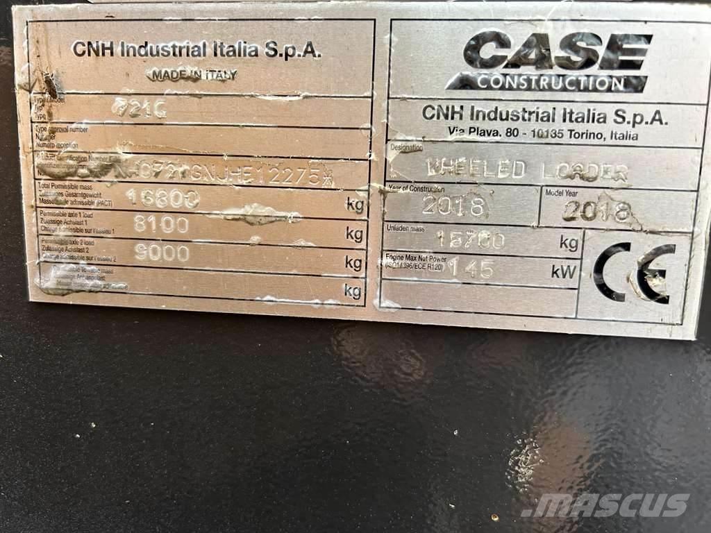 CASE 721G XR ホイールローダー・タイヤショベル