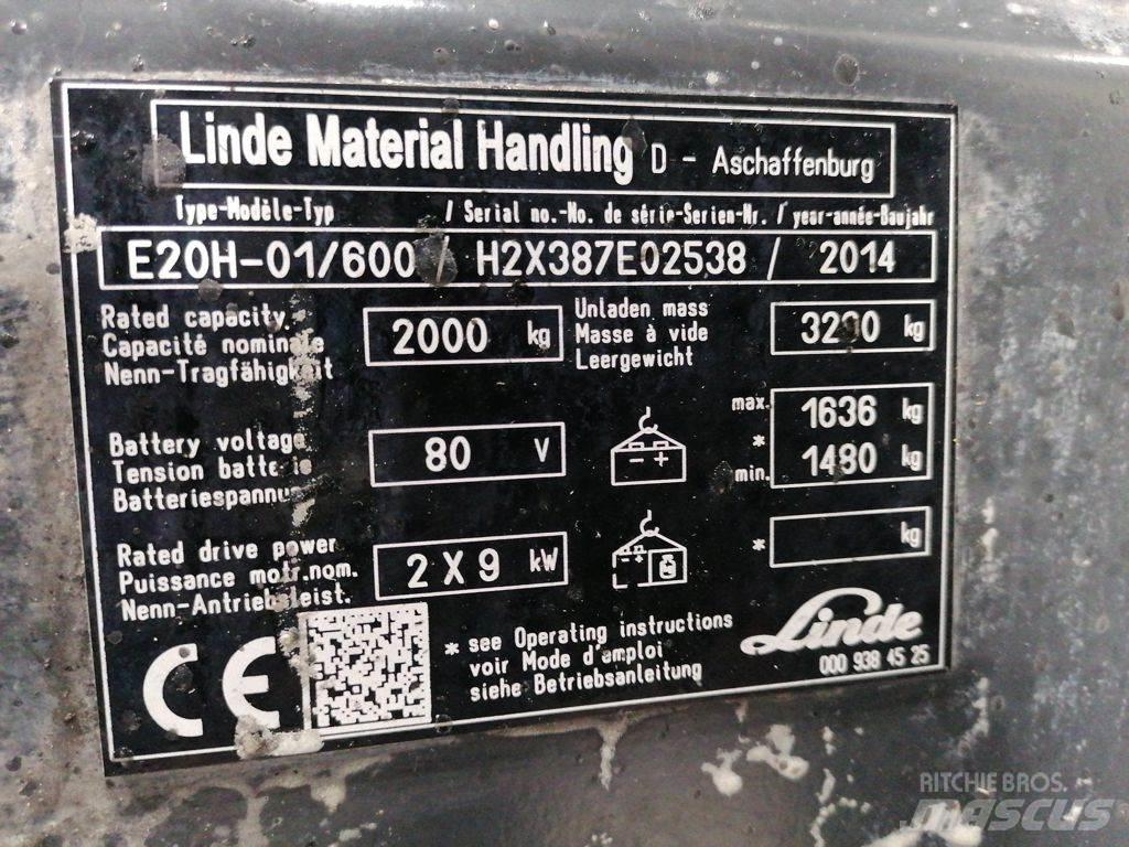 Linde E20H-01/600 バッテリーフォークリフト