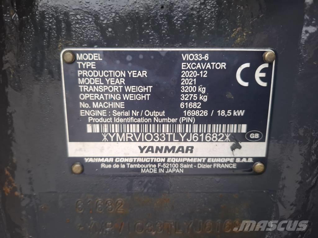 Yanmar Vio 33-6 ミニ油圧ショベル 7t以下（ミニユンボ・ミニディガー）