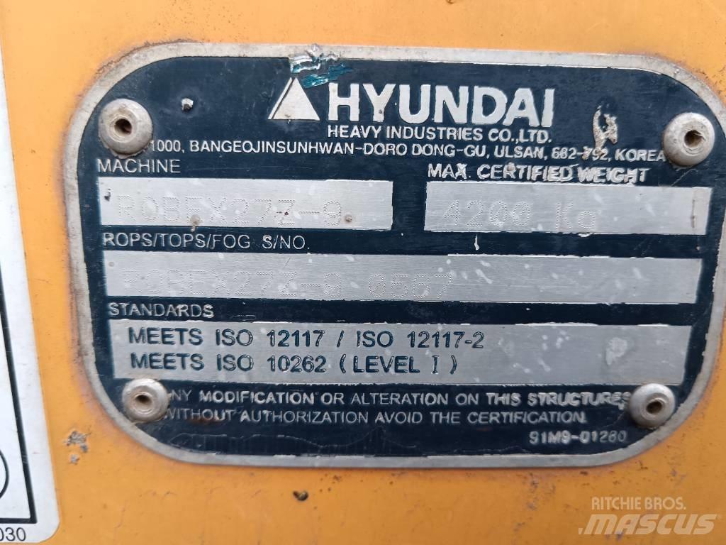 Hyundai Robex 27 Z-9 ミニ油圧ショベル 7t以下（ミニユンボ・ミニディガー）