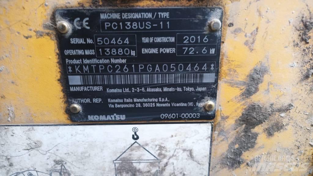 Komatsu PC 138 US 大型油圧ショベル12t以上（パワーショベル・ユンボ）