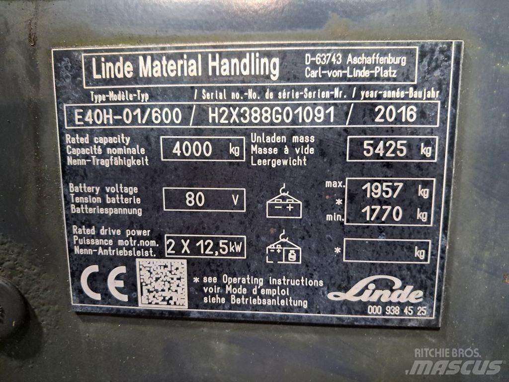 Linde E40H-01/600 バッテリーフォークリフト