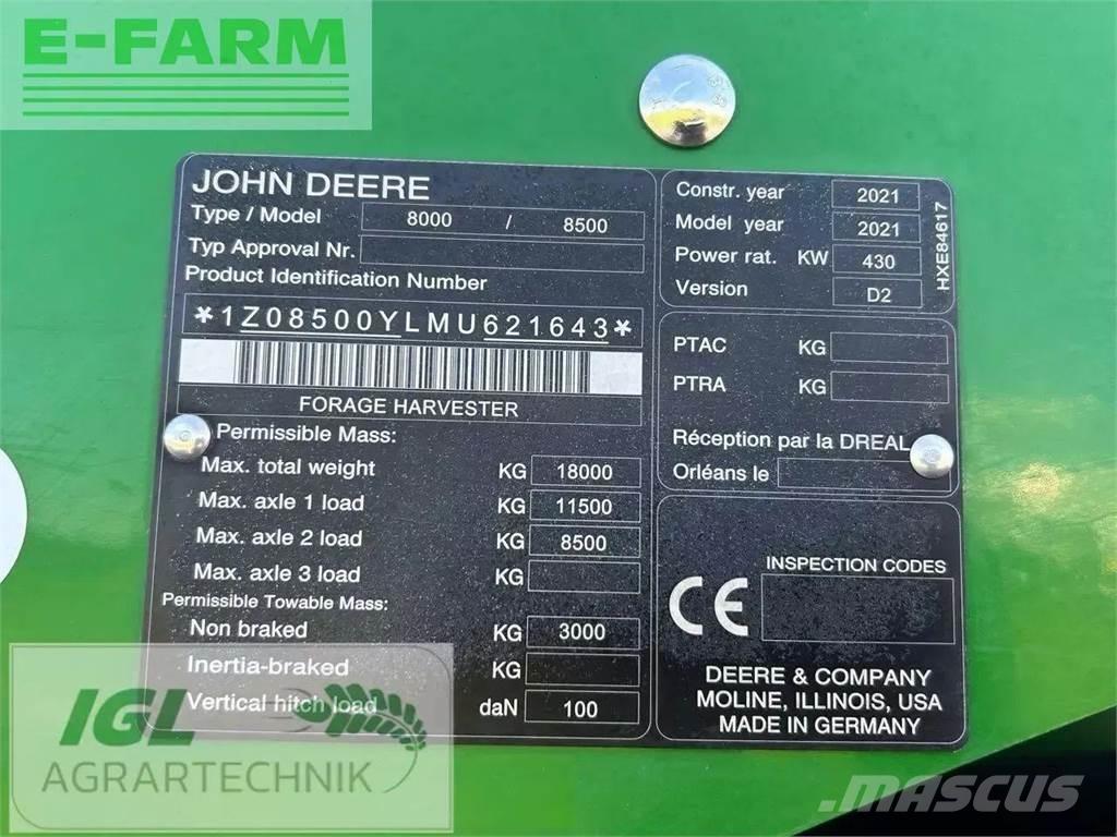 John Deere 8500i 自走式フォレージハーベスター