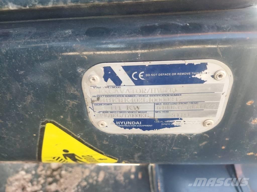 Hyundai HW 140 A ホイール式油圧ショベル（パワーショベル・ユンボ・バックホー）
