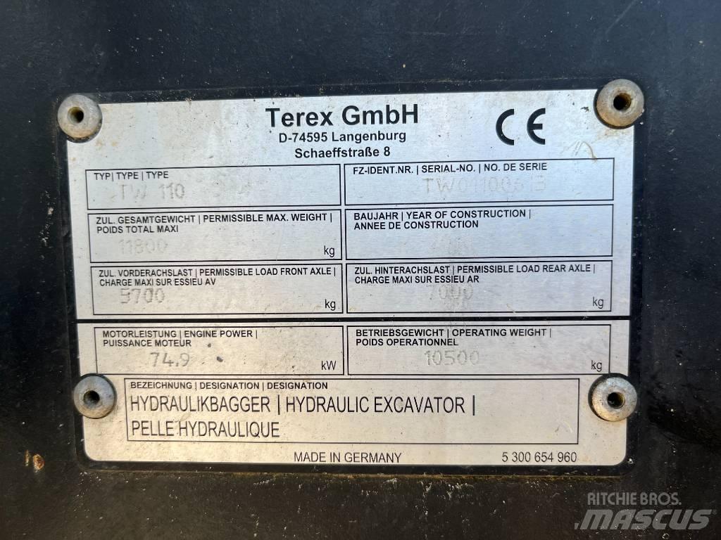 Terex TW 110 ホイール式油圧ショベル（パワーショベル・ユンボ・バックホー）