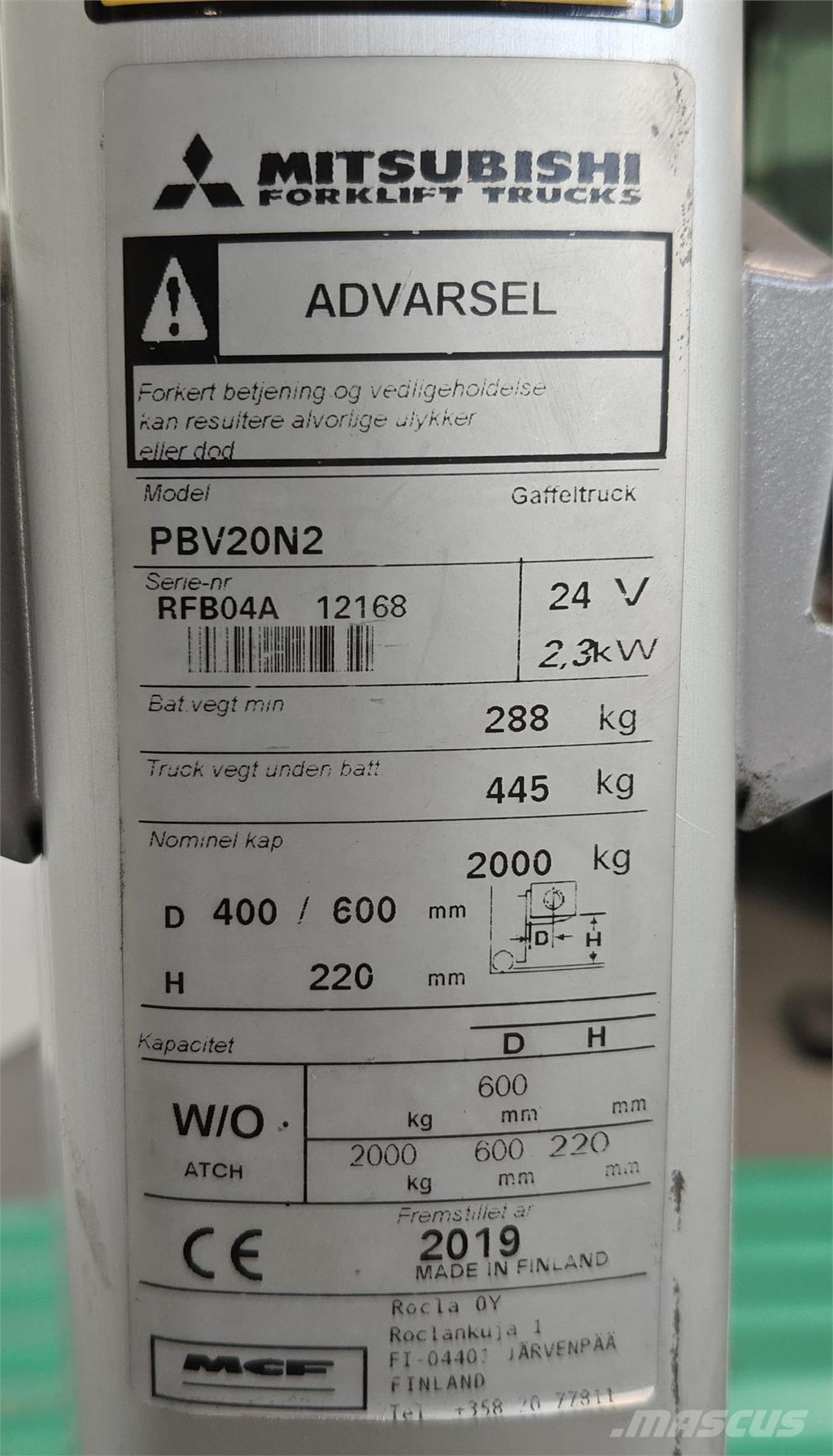 Mitsubishi PBV20N2 プラットホームトラック