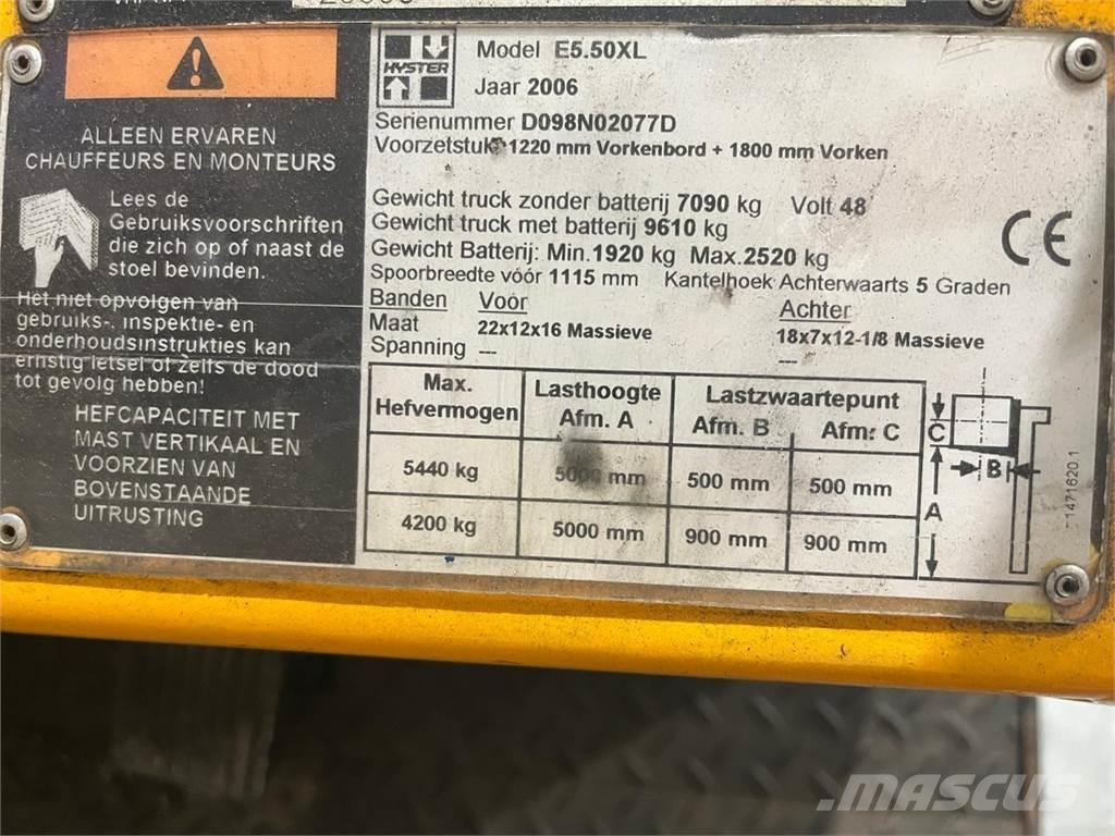 Hyster E5.50XL バッテリーフォークリフト