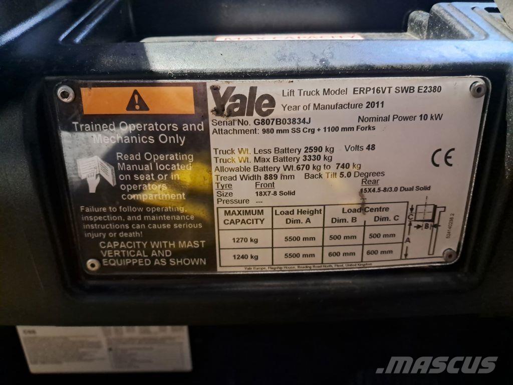 Yale ERP16VT バッテリーフォークリフト