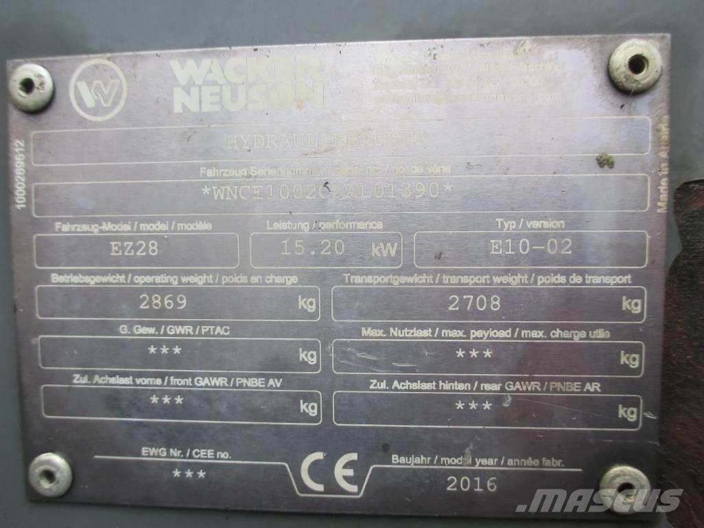 Wacker Neuson EZ 28 ミニ油圧ショベル 7t以下（ミニユンボ・ミニディガー）