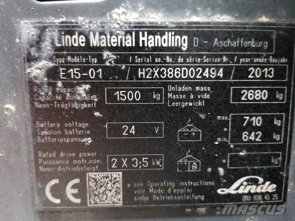 Linde E15-01 バッテリーフォークリフト