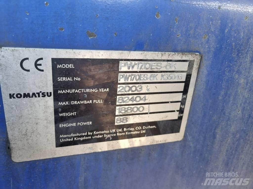 Komatsu PW 170 ES - 6K ホイール式油圧ショベル（パワーショベル・ユンボ・バックホー）