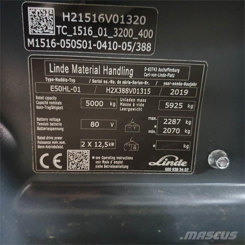 Linde E50HL バッテリーフォークリフト
