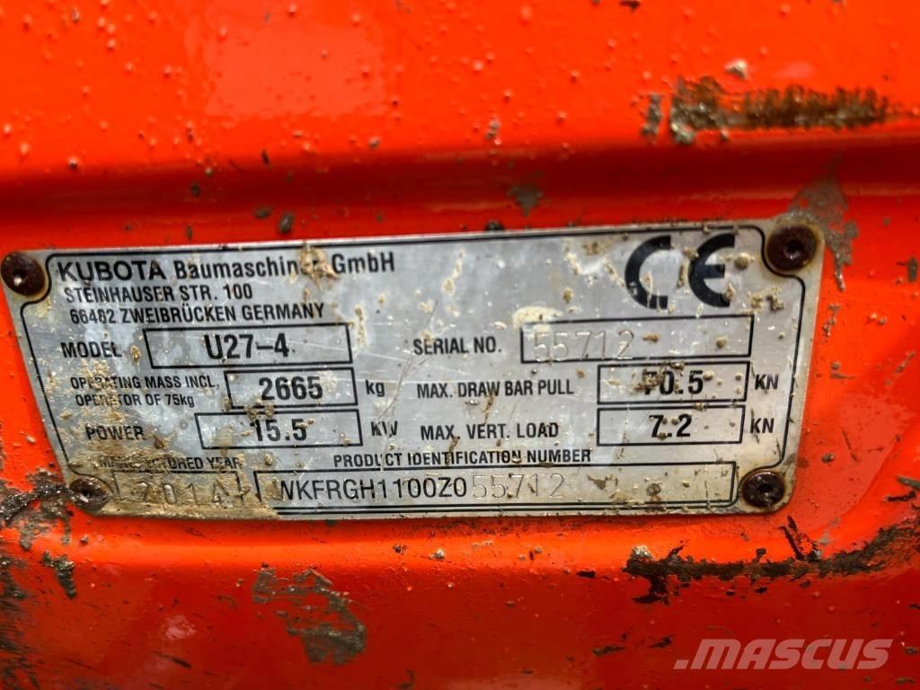 Kubota U 27-4 ミニ油圧ショベル 7t以下（ミニユンボ・ミニディガー）