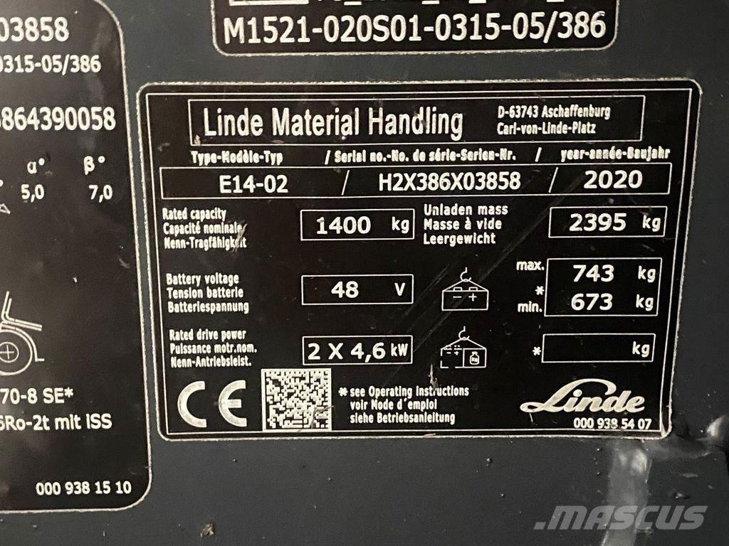 Linde E14-02 バッテリーフォークリフト