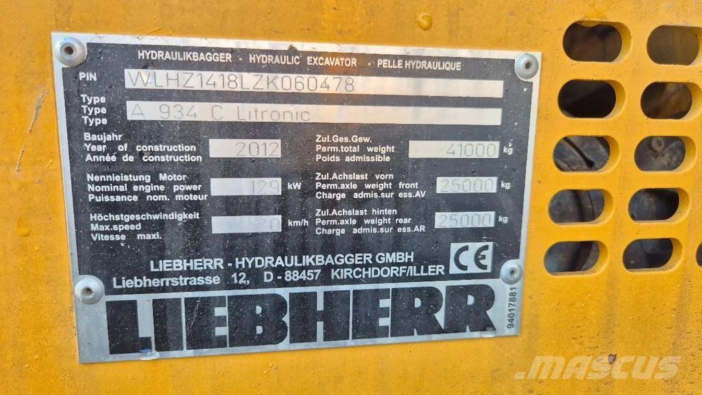 Liebherr A 934 C 廃棄物／工業産廃処理機