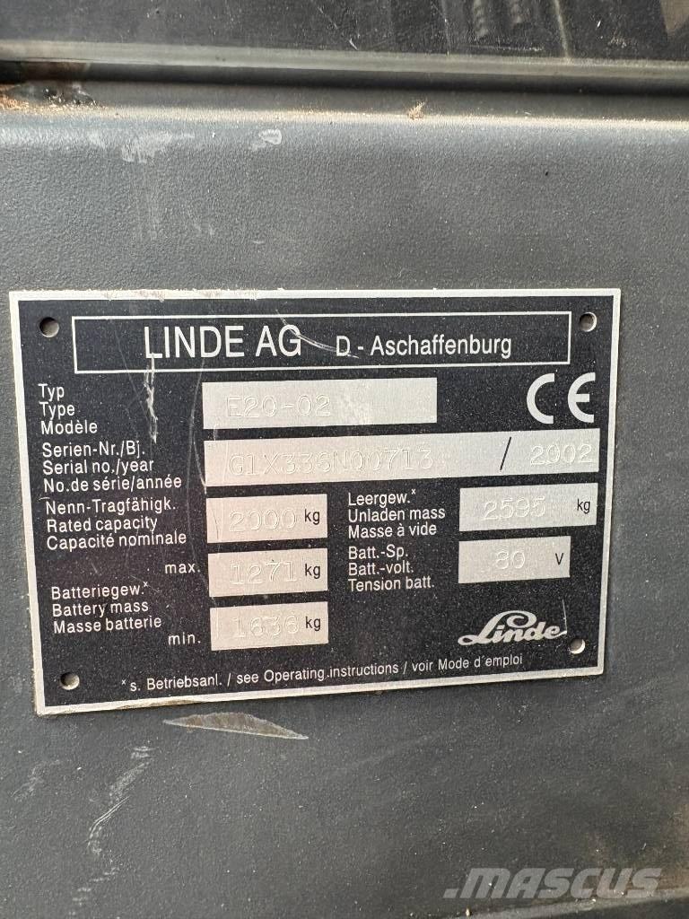 Linde E 20 P-02 バッテリーフォークリフト
