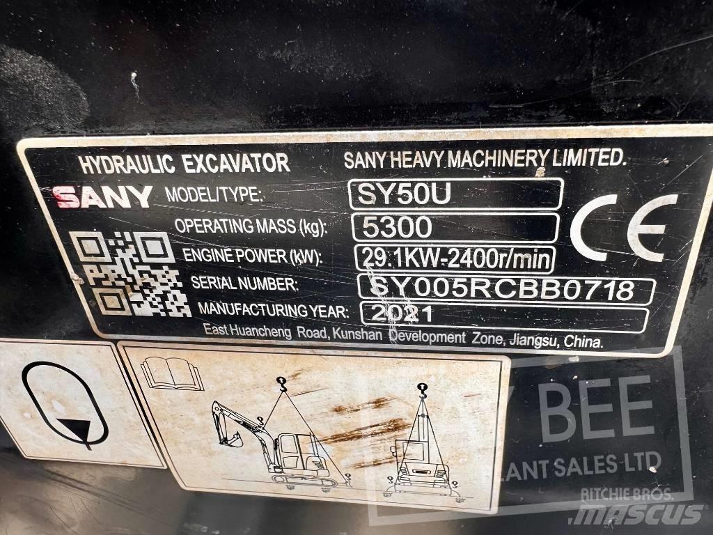 Sany SY 50 U ミニ油圧ショベル 7t以下（ミニユンボ・ミニディガー）