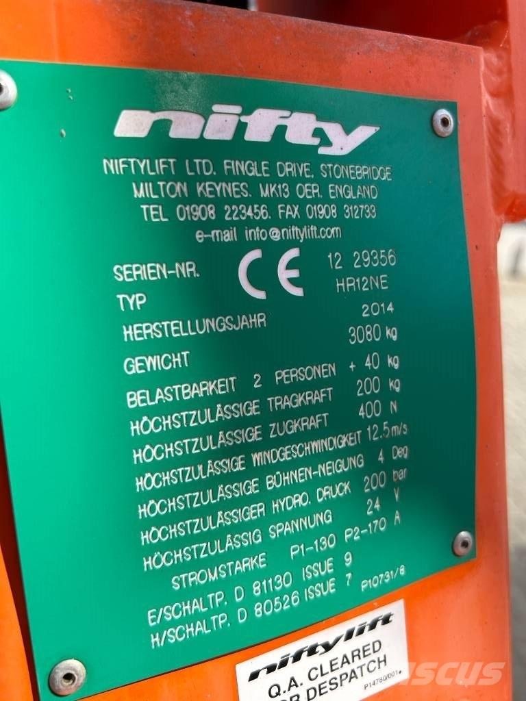 Niftylift HR 12 N E ブームリフト　屈伸型