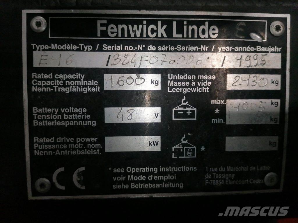 Linde E16 バッテリーフォークリフト