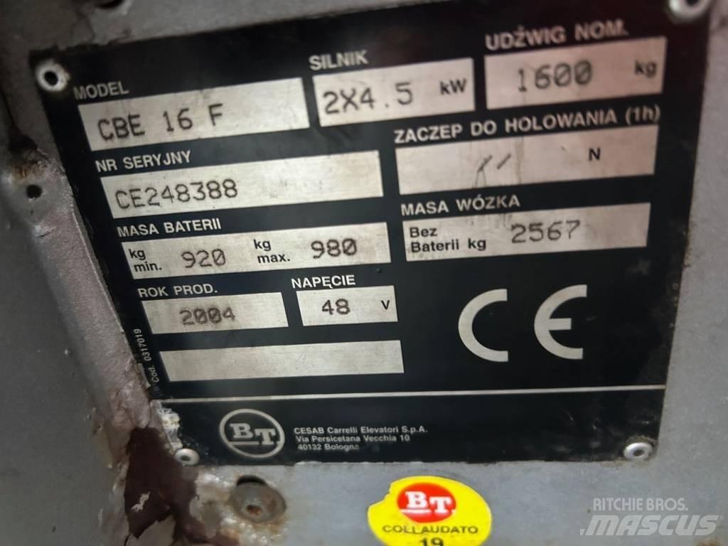 BT CBE 16 F バッテリーフォークリフト