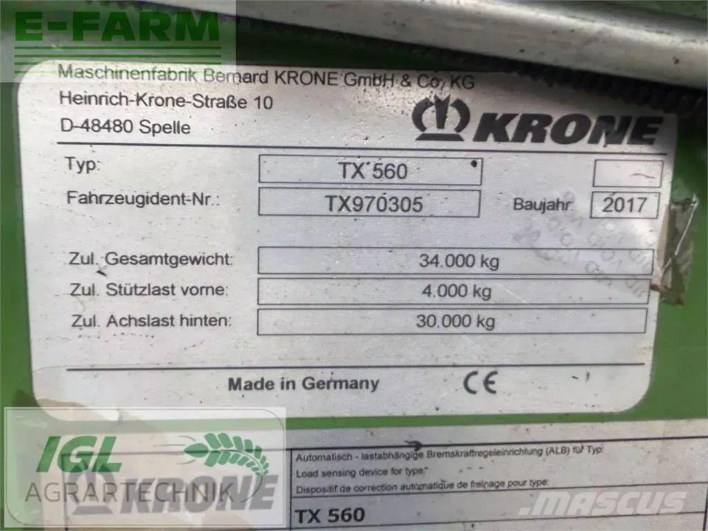 Krone tx 560 グレイン・カート