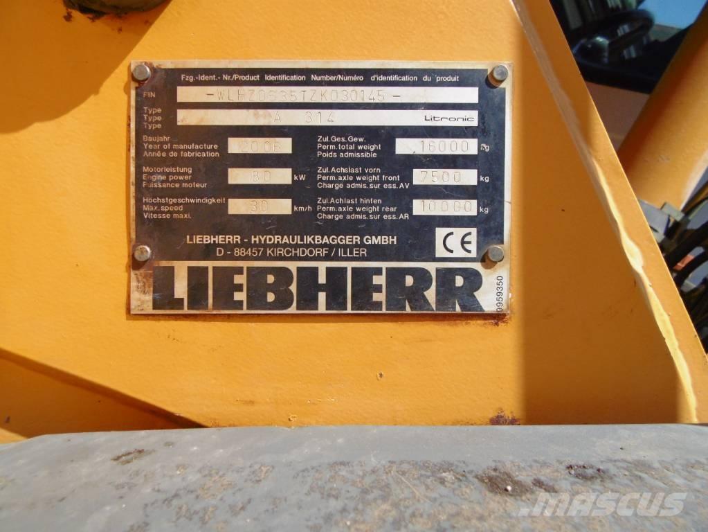 Liebherr A314 ホイール式油圧ショベル（パワーショベル・ユンボ・バックホー）