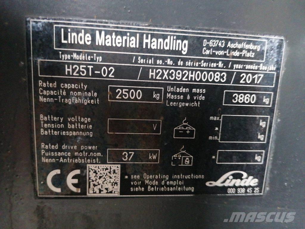Linde H25T-01 LPGフォークリフト