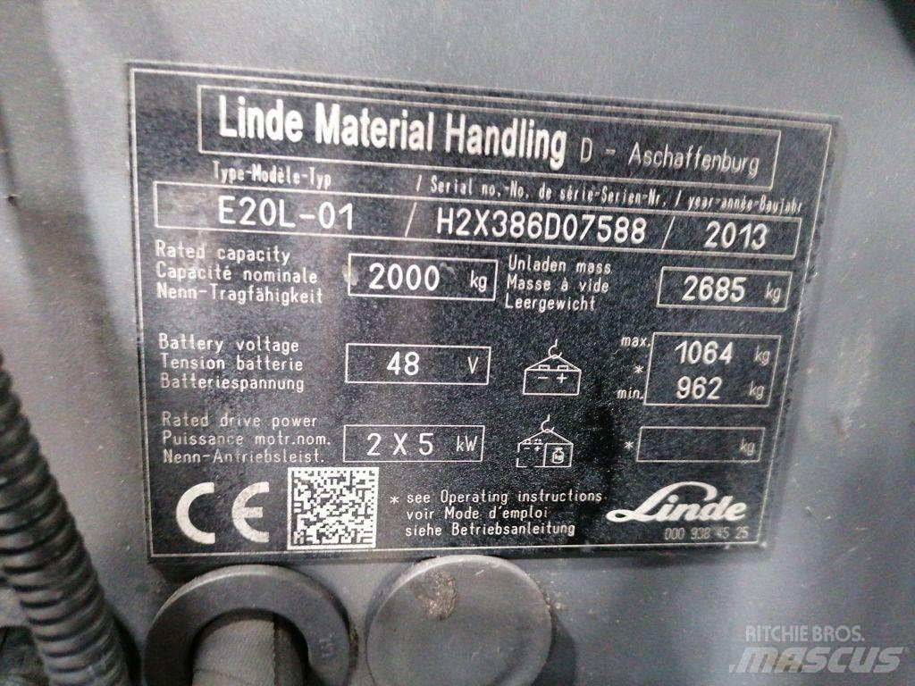 Linde E20L-01 バッテリーフォークリフト