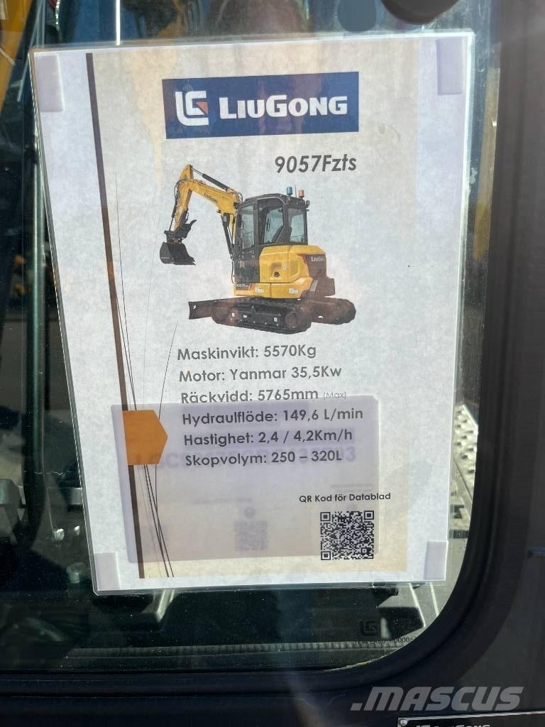 LiuGong 9057 FZTS ミニ油圧ショベル 7t以下（ミニユンボ・ミニディガー）