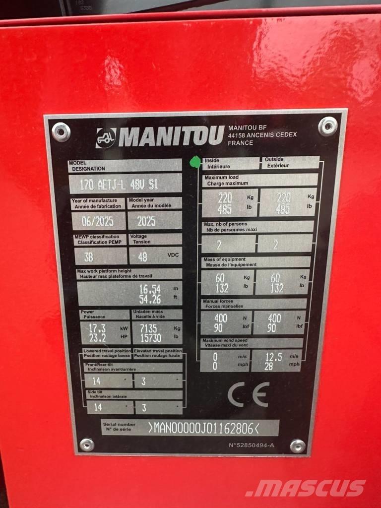 Manitou 170 AETJ ブームリフト　屈伸型