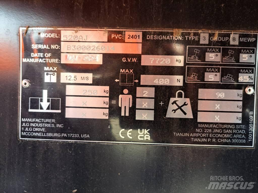 JLG 520 AJ (NEW 2024) ブームリフト　屈伸型