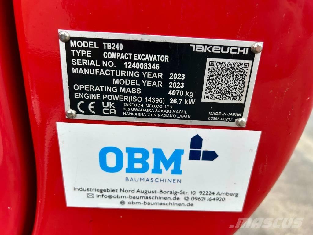 Takeuchi TB 240 ミニ油圧ショベル 7t以下（ミニユンボ・ミニディガー）