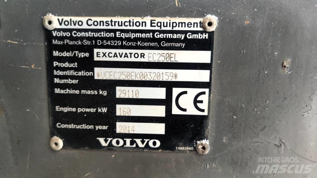 Volvo EC 250 EL 大型油圧ショベル12t以上（パワーショベル・ユンボ）