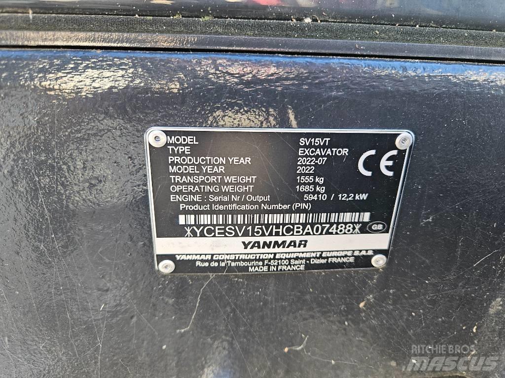 Yanmar SV 15 VT ミニ油圧ショベル 7t以下（ミニユンボ・ミニディガー）