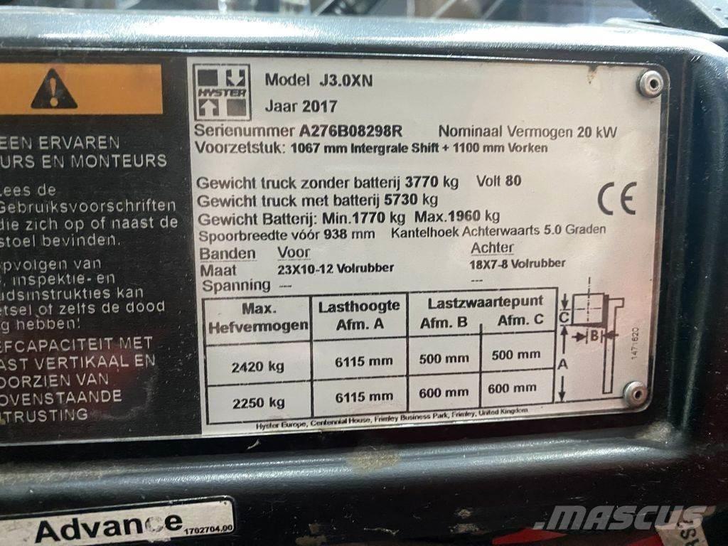 Hyster J3.0XN バッテリーフォークリフト