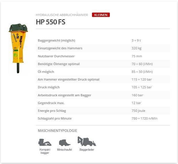Indeco HP 550 FS ハンマー／ブレーカ