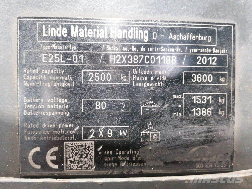 Linde E25L-01 バッテリーフォークリフト